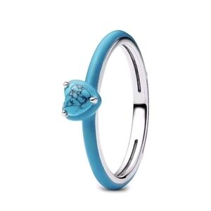 NEW Turquoise Silver Heart Ring Size 7 Sterling Silver .925